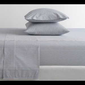Wheaton Stripe Organic Percale Sheet Set